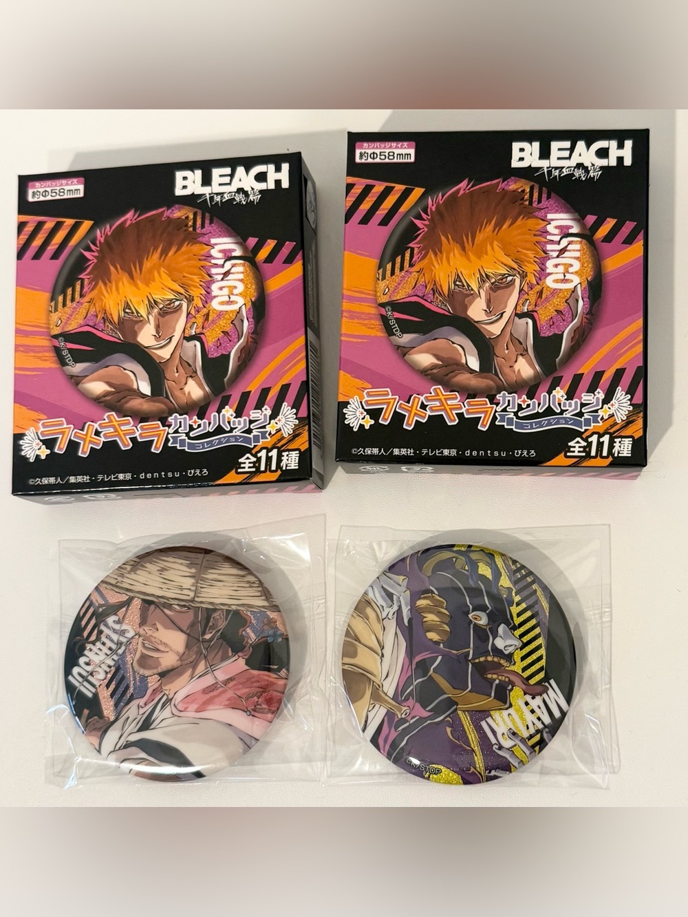 Anime official collectible bleach can badge pin set sparkling